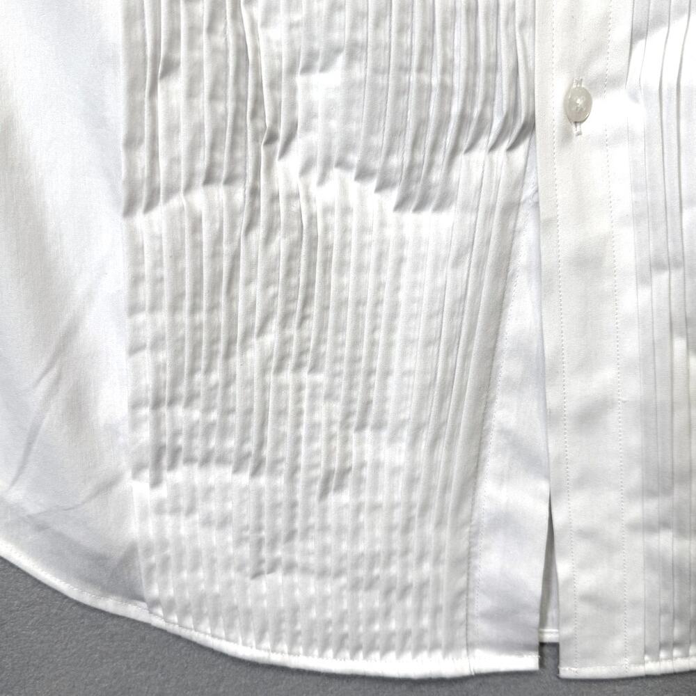 Alfani Men's Slim Fit Pleated Panel Formal Shirt, White 16-16.5 32-33 $80 - Picture 4 of 9